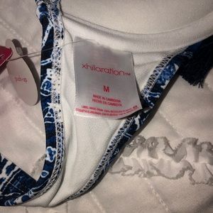 Paisley design blue push-up top